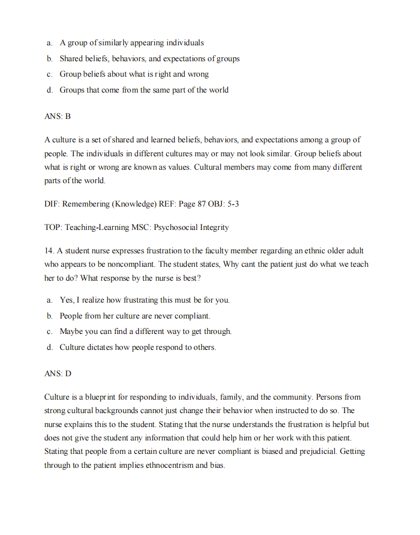 Gerontological Nursing 10th Test Bank by Charlotte Eliopoulos