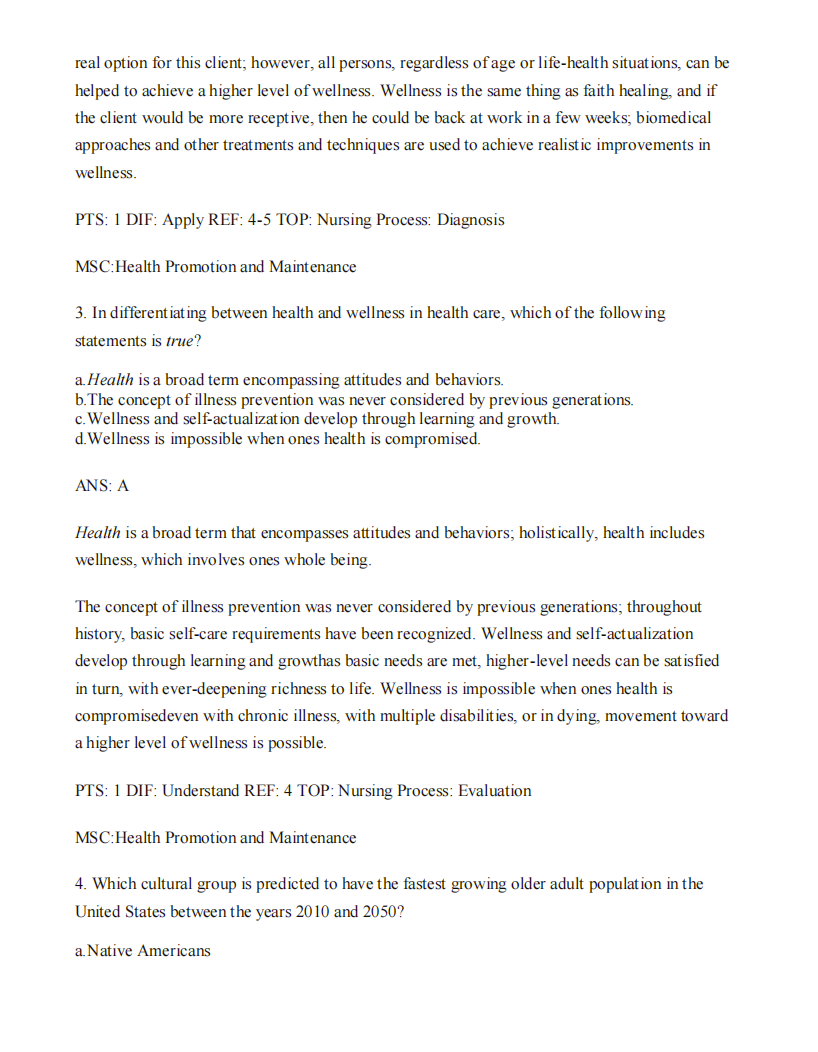 Gerontological Nursing 10th Test Bank by Charlotte Eliopoulos