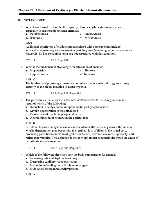  Pathophysiology 9th Edition Test Bank by McCance & Huether