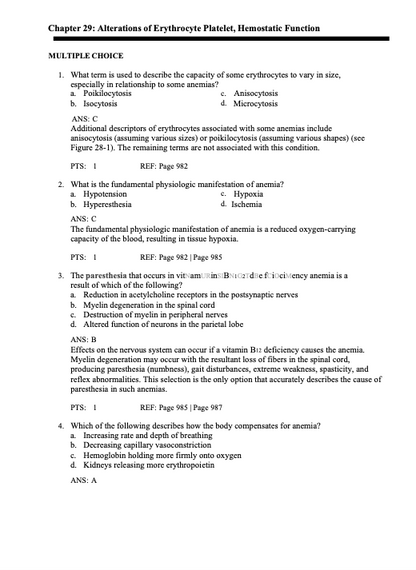  Pathophysiology 9th Edition Test Bank by McCance & Huether