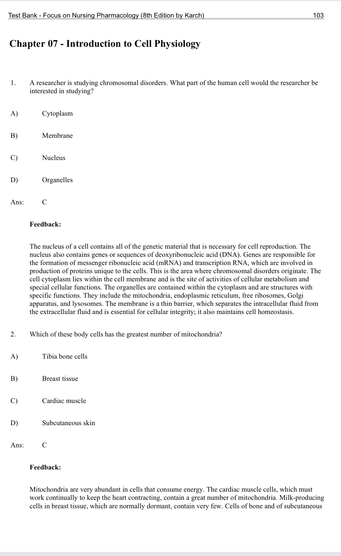 Focus on Nursing Pharmacology 8th Test Bank by Karch