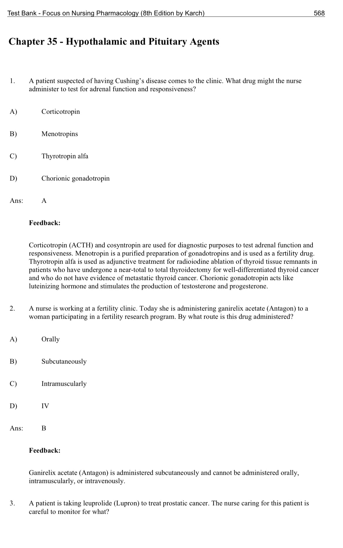 Focus on Nursing Pharmacology 8th Test Bank by Karch